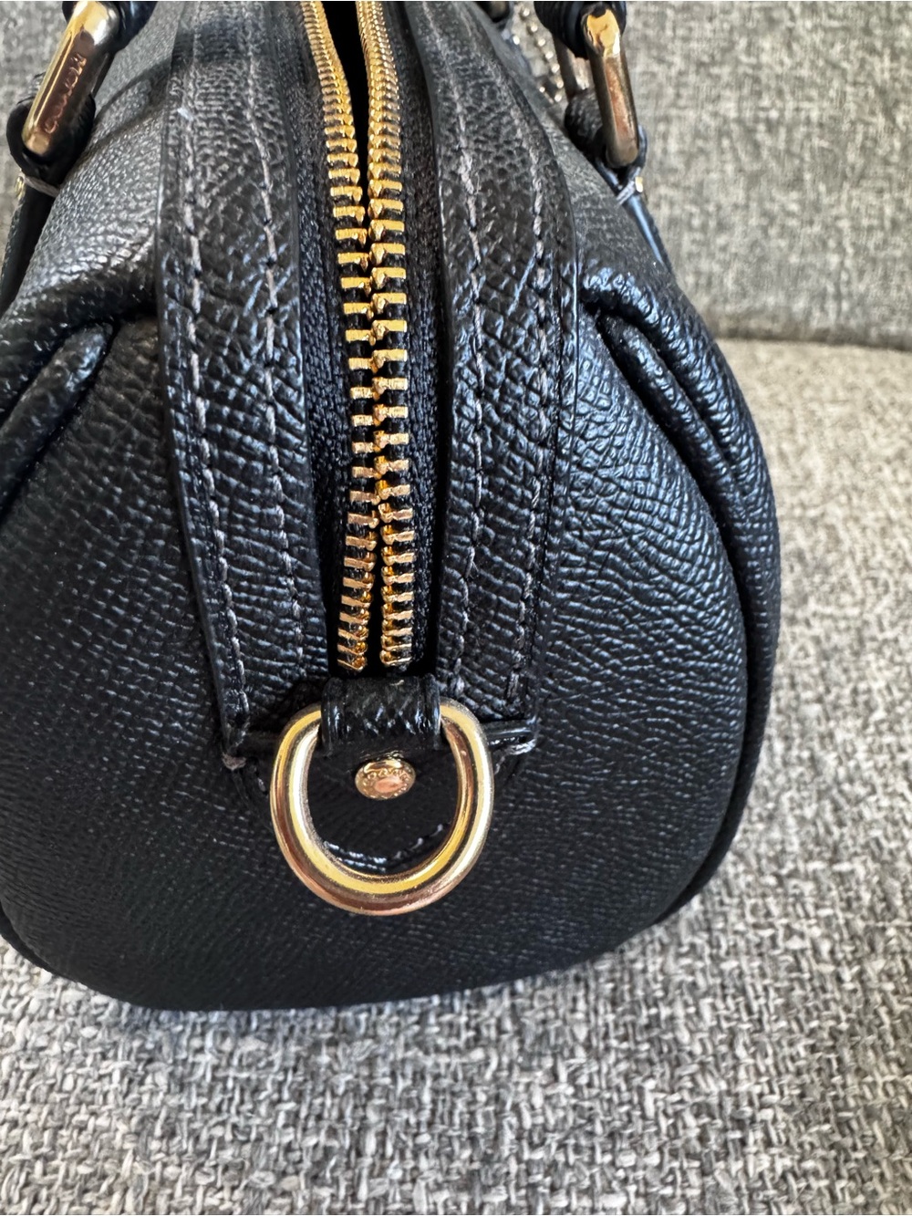 Coach Black Mini Leather Satchel with Gold Hardware - Picture 6 of 12